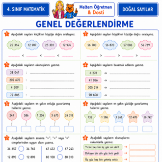 Dosti’nin Matematik Macerası | 4. Sınıf Matematik Fasikül 1 | Doğal Sayılar | Dijital PDF