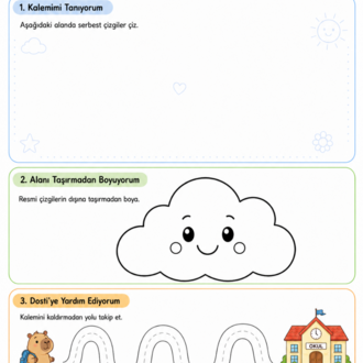 1. Sınıf Çizgi Çalışmaları – PDF Etkinlik Seti