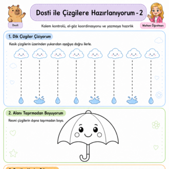1. Sınıf Çizgi Çalışmaları – PDF Etkinlik Seti