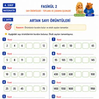 4. Sınıf Matematik Fasikül 2 | Örüntüler – Toplama ve Çıkarma İşlemleri