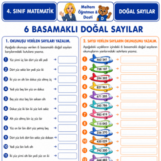 Dosti’nin Matematik Macerası | 4. Sınıf Matematik Fasikül 1 | Doğal Sayılar | Dijital PDF