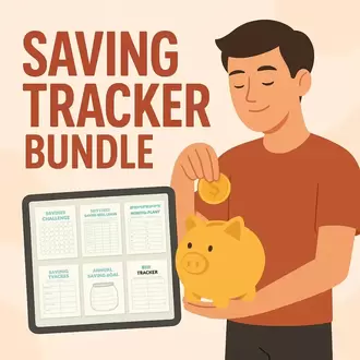 Saving Tracker Bundle – Digital Savings Planner, Budget Tracker, Expense Log