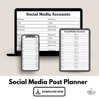 Social Media Content Planner PDF – Instagram Post Scheduler, Weekly Strategy Template 