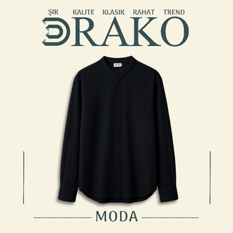 DRAKO Siyah Hakim Yaka Gömlek