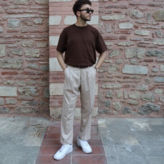 DRAKO Bej Baggy Pantolon