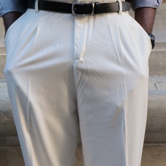 DRAKO Beyaz Lastikli Baggy Pantolon