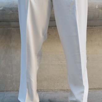 DRAKO Beyaz Lastikli Baggy Pantolon
