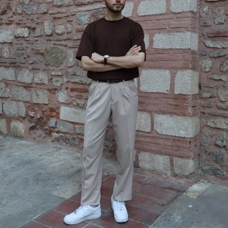 DRAKO Bej Baggy Pantolon