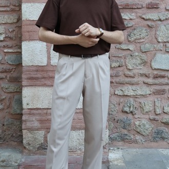 DRAKO Bej Baggy Pantolon
