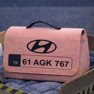 KİŞİYE ÖZEL  TOZ PEMBE MİNİ OTO BAKIM ÇANTASI 
