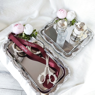 pembe şakayıkli gümüş set 