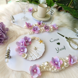 Lila ortancali lüks set