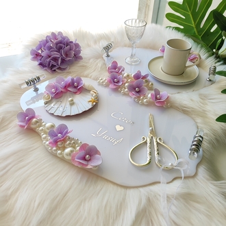 Lila ortancali lüks set