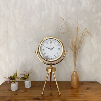 Gold Metal Mini Tripod Retro Masa Saati 45×26 cm