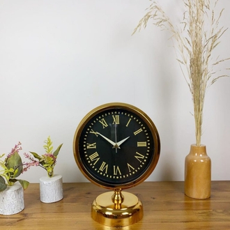 Gold Metal Sade Masa Saati 25×20 cm