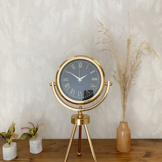 Gold Metal Mini Tripod Sade Masa Saati 45×26 cm