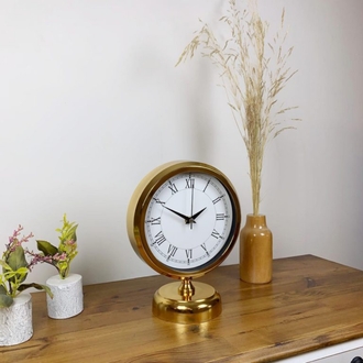 Gold Metal Retro Masa Saati 25×20 cm