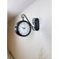 Siyah Metal Retro Çift Taraflı İstasyon Saati 36×25 cm