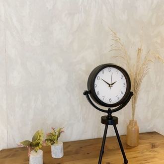 Siyah Metal Mini Tripod Zarif Masa Saati 45×26 cm