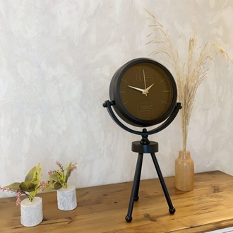 Siyah Metal Mini Tripod Spor Masa Saati 45×26 cm