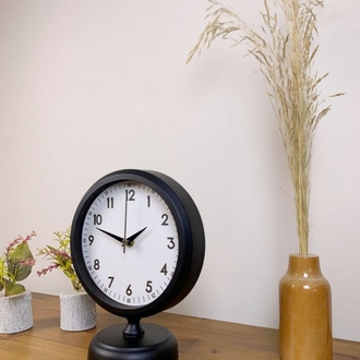 Siyah Metal Dekoratif Masa Saati 25×20 cm