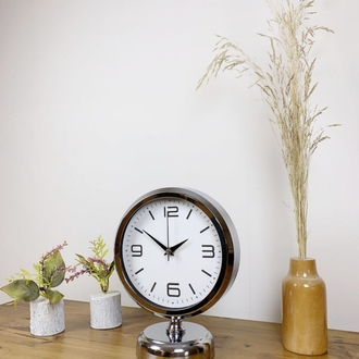 Krom Metal Modern Masa Saati 25×20 cm