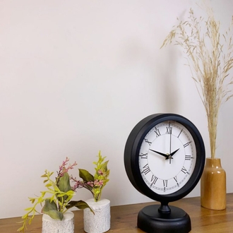 Siyah Metal Retro Masa Saati 25×20 cm
