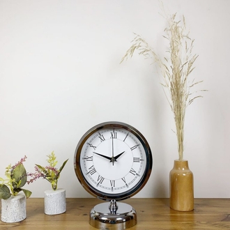 Krom Metal Retro Masa Saati 25×20 cm