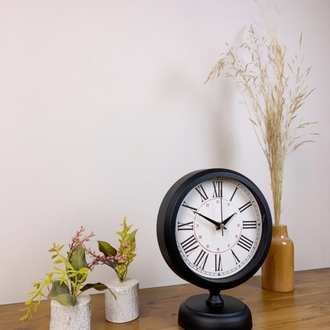 Siyah Metal Modern Masa Saati 25×20 cm