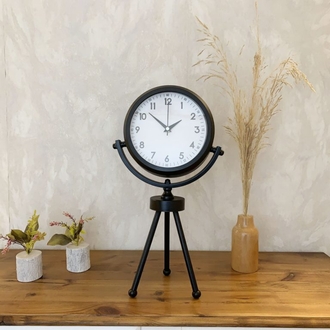 Siyah Metal Mini Tripod Dekoratif Masa Saati 45×26 cm
