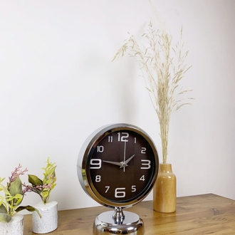 Krom Metal Tasarım Masa Saati 25×20 cm