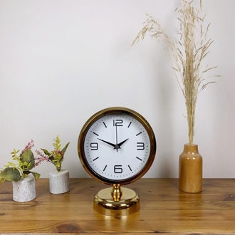 Gold Metal Modern Masa Saati 25×20 cm