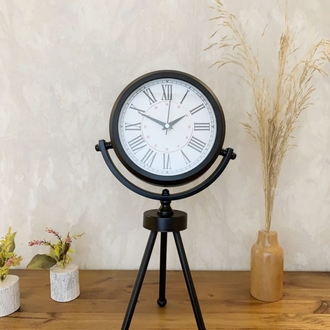 Siyah Metal Mini Tripod Modern Masa Saati 45×26 cm