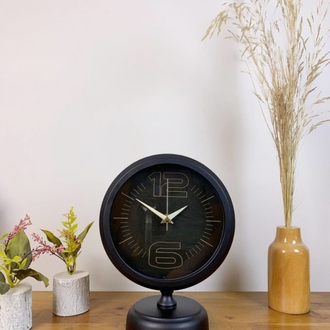 Siyah Metal Spor Masa Saati 25×20 cm