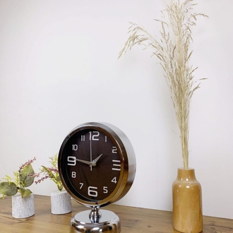 Krom Metal Tasarım Masa Saati 25×20 cm