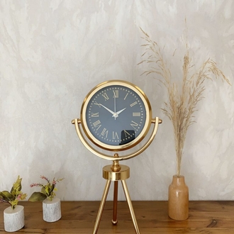Gold Metal Mini Tripod Sade Masa Saati 45×26 cm