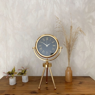 Gold Metal Mini Tripod Sade Masa Saati 45×26 cm