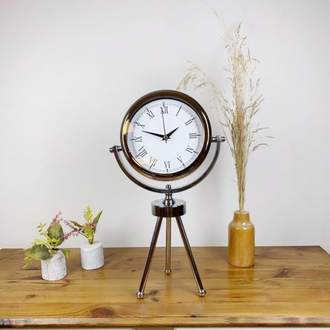 Krom Metal Mini Tripod Retro Masa Saati 45×26 cm