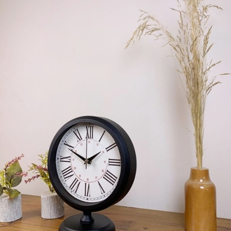 Siyah Metal Modern Masa Saati 25×20 cm