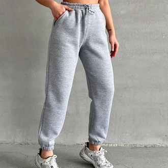 KADIN 3 İPLİK KUMAŞ POLARLI JOGGER YÜKSEL BEL EŞOFMAN ALTI