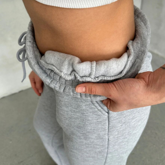 KADIN 3 İPLİK KUMAŞ POLARLI JOGGER YÜKSEL BEL EŞOFMAN ALTI