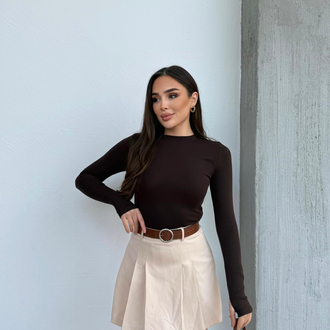 PARMAK DETAYLI BLUZ (acı kahve)