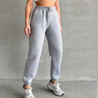 KADIN 3 İPLİK KUMAŞ POLARLI JOGGER YÜKSEL BEL EŞOFMAN ALTI