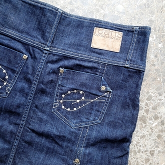 Midnight blue denim skirt