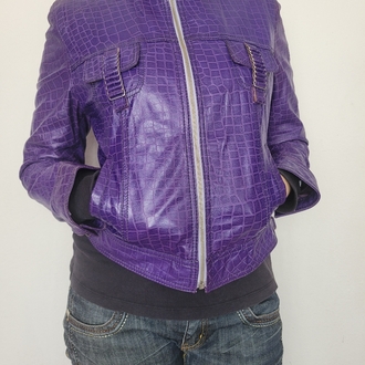 Purple snake leather jacket
