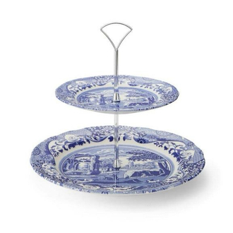 Spode Blue Italian 2 Katlı Kek Stand