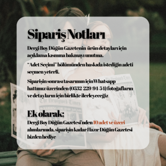 Dergi Boy Düğün Gazetesi (Kişiye Özel Tasarım)