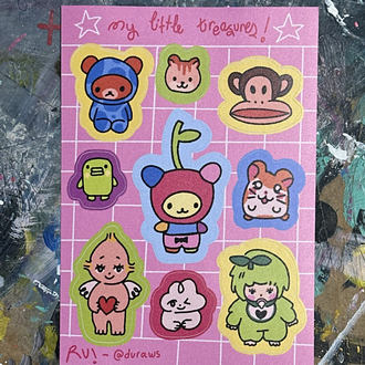defolu my little treasures sticker sheet
