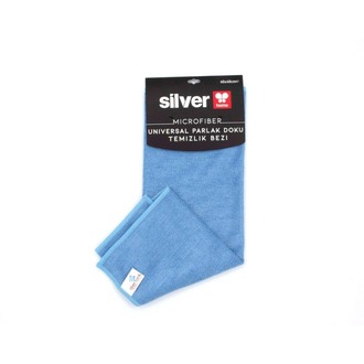 Silver home 40x40 Universal Parlak Doku Temizlik Bezi (Gri-mavi-pembe)-Kartela