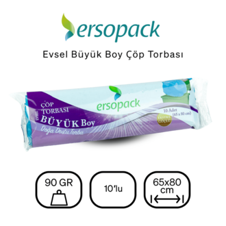    ERSOPACK EVSEL ÇÖP POŞETİ 65*80 BÜYÜK BOY MAVİ